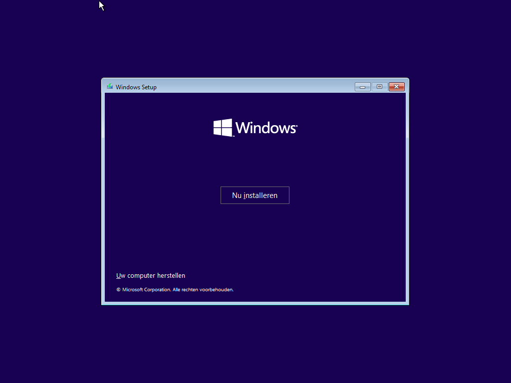 Windows 10 installatie start 2