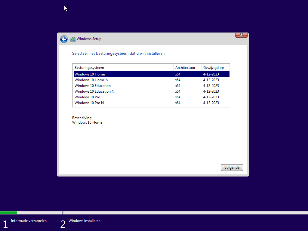 Windows 10 installatie start 4