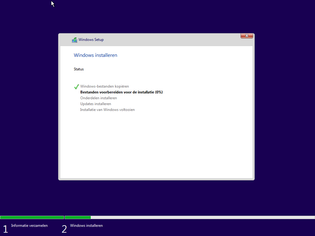 Windows 10 installatie start 8