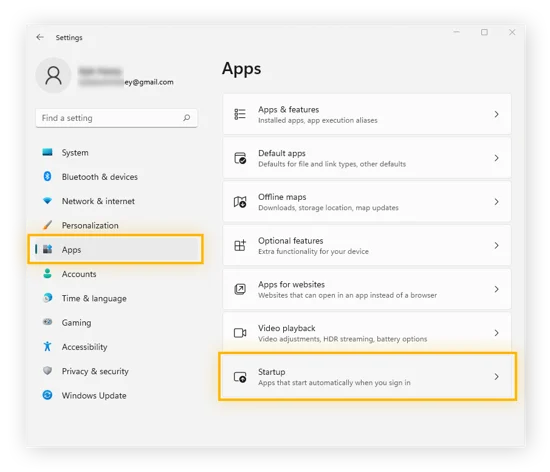 Windows startup apps